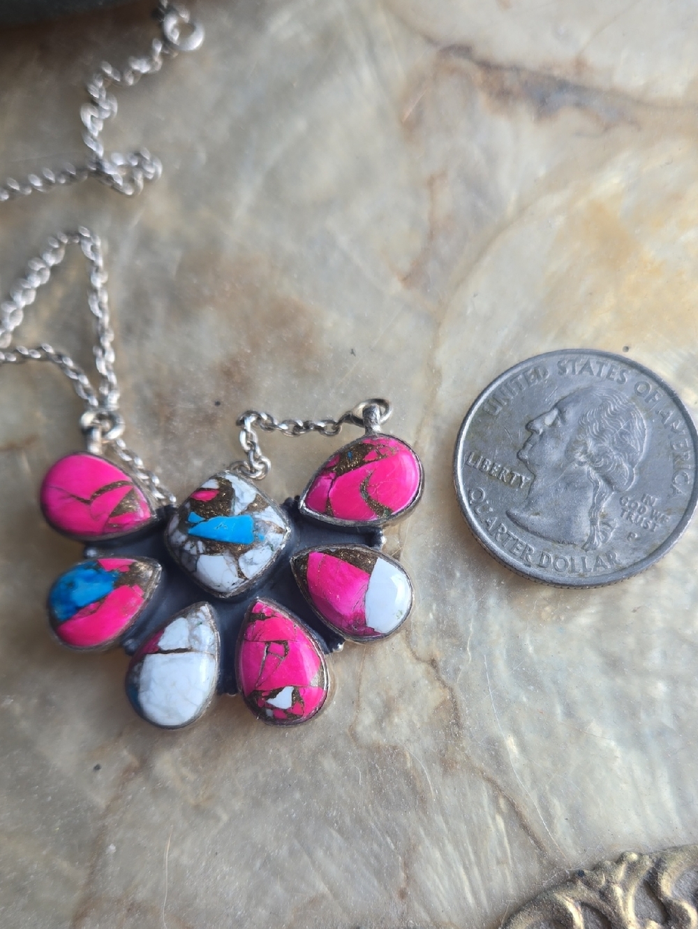Cotton Candy Sterling 925 Silver Pendant Necklace - Picture 5 of 6